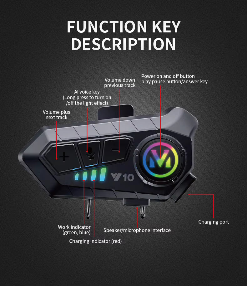 Bluetooth para motocicleta Y10
